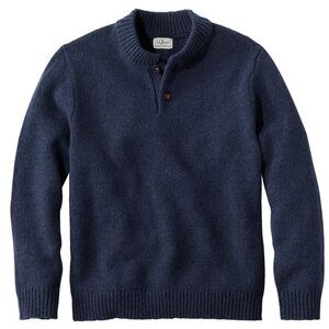 L.L. Bean Classic Ragg Henley lambswool sweater XXL Tall